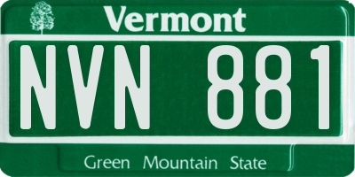 VT license plate NVN881