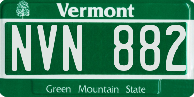 VT license plate NVN882