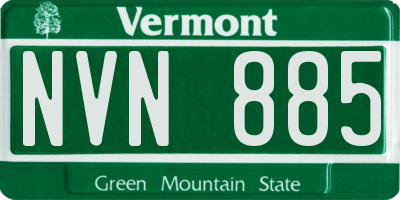VT license plate NVN885