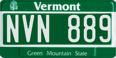 VT license plate NVN889