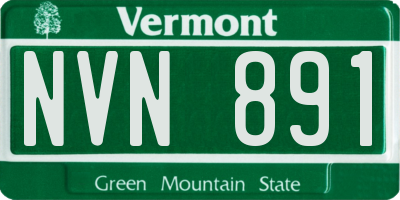 VT license plate NVN891