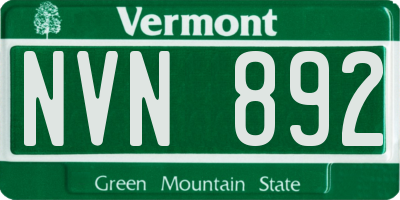 VT license plate NVN892