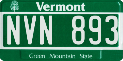 VT license plate NVN893