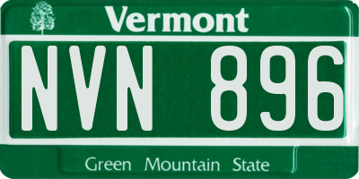 VT license plate NVN896