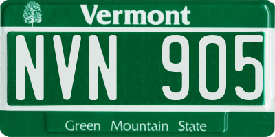 VT license plate NVN905