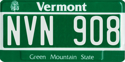 VT license plate NVN908