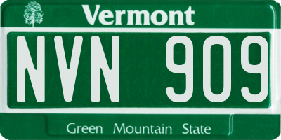 VT license plate NVN909