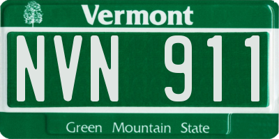 VT license plate NVN911