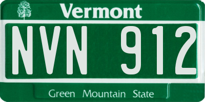 VT license plate NVN912