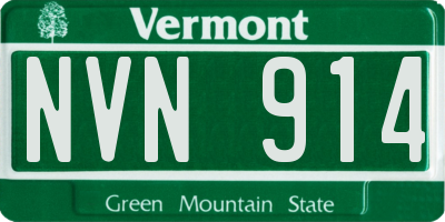 VT license plate NVN914