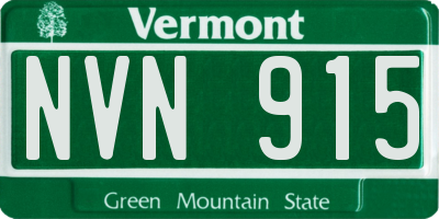 VT license plate NVN915