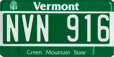 VT license plate NVN916