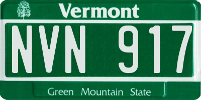 VT license plate NVN917