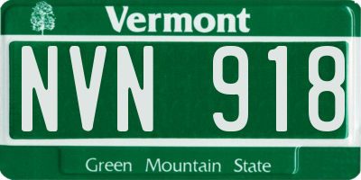 VT license plate NVN918