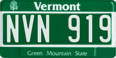 VT license plate NVN919