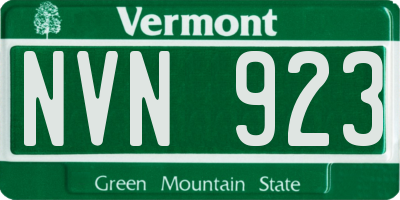 VT license plate NVN923