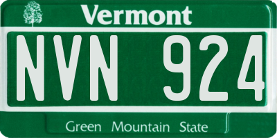 VT license plate NVN924