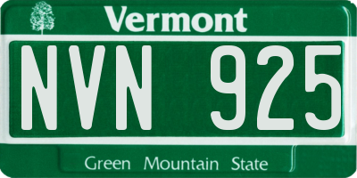VT license plate NVN925