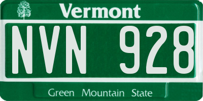 VT license plate NVN928