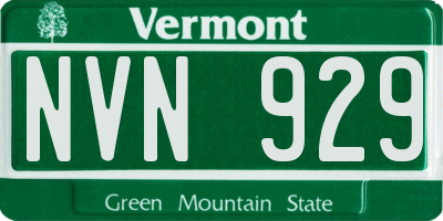 VT license plate NVN929