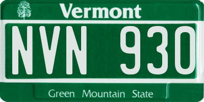 VT license plate NVN930