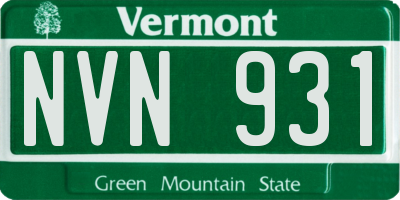 VT license plate NVN931