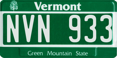 VT license plate NVN933