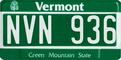 VT license plate NVN936