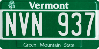 VT license plate NVN937