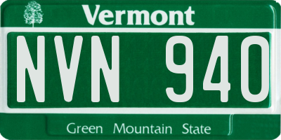 VT license plate NVN940
