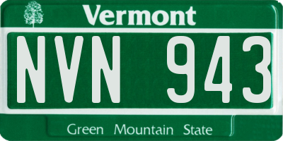 VT license plate NVN943