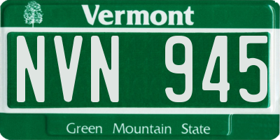VT license plate NVN945