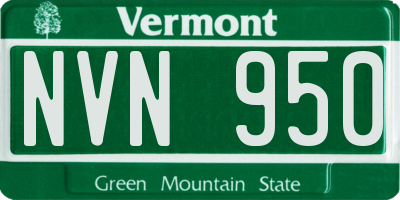 VT license plate NVN950
