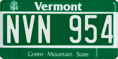 VT license plate NVN954