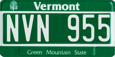 VT license plate NVN955