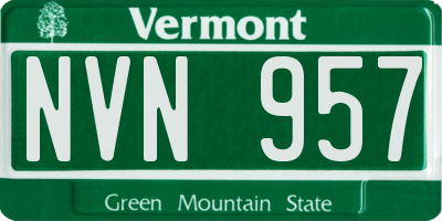 VT license plate NVN957