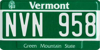 VT license plate NVN958