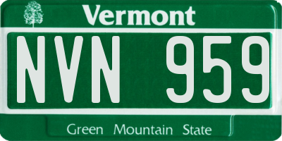 VT license plate NVN959