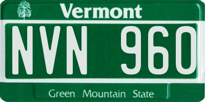 VT license plate NVN960