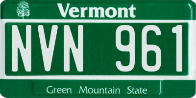 VT license plate NVN961