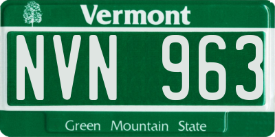 VT license plate NVN963