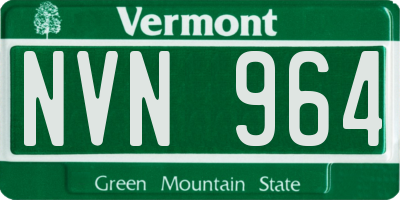 VT license plate NVN964