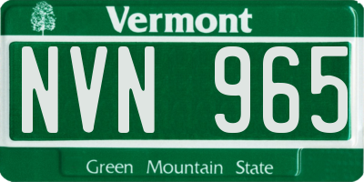 VT license plate NVN965