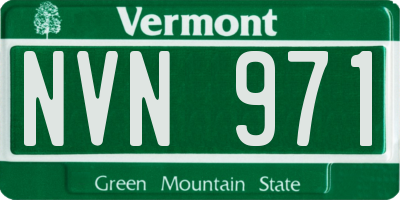 VT license plate NVN971
