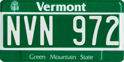 VT license plate NVN972