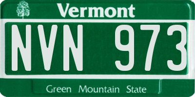 VT license plate NVN973
