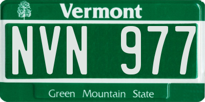 VT license plate NVN977