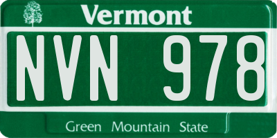 VT license plate NVN978