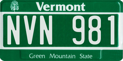 VT license plate NVN981