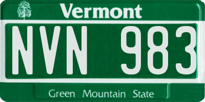 VT license plate NVN983